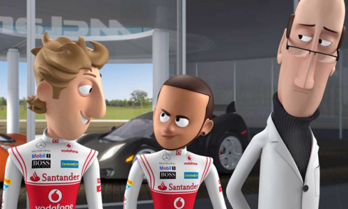Пилоты Формулы 1 команды McLaren Баттон и Хэмилтон стали героями мультфильма. 