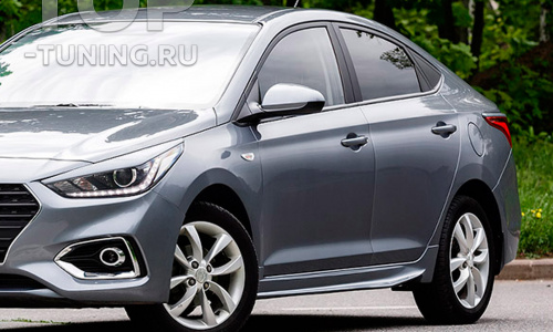 Пороги Advance на Hyundai Solaris №2 (без брызговиков)