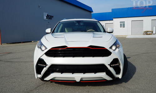 Передний бампер Draco SLIM + ДХО на Infiniti QX70 (FX35, 37, 50)