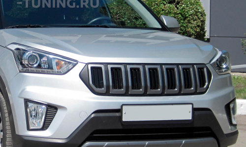 Решетка радиатора Jeep Cherokee Style на Hyundai Creta