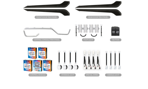 Атмосферная подсветка салона Ambient Light (18 в 1) - тюнинг Toyota RAV4 (2020-2024)