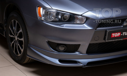 Юбка на передний бампер Zodiac ABS (ДОРЕСТАЙЛИНГ) на Mitsubishi Lancer 10 (X)