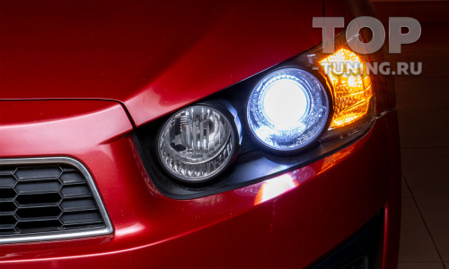  LED линзы в штатную оптику для Chevrolet Aveo Т300