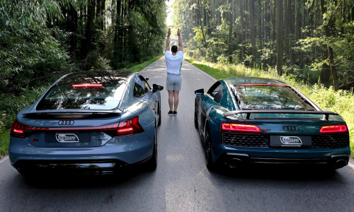 Audi R8 против RS e-tron GT - прошлое против будущего