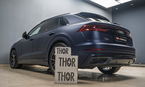 Монтаж электронного выхлопа THOR 2.0 + ECHO для Audi Q8