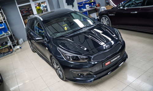 Тюнинг-модернизация Kia Ceed II – спортивный капот GTR с жабрами
