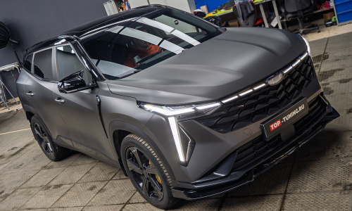 Монтаж полного комплекта электронного выхлопа THOR для Geely Cityray